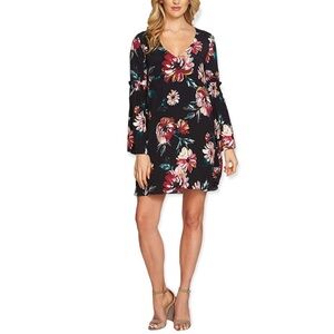 1.STATE A-Line Floral Print Bell Long Sleeves Dress Size Small